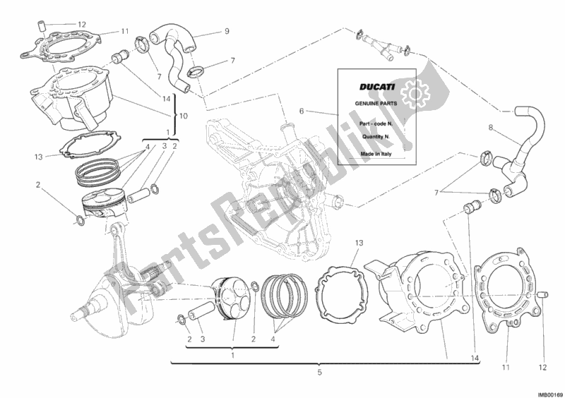 All parts for the Cylinder - Piston of the Ducati Streetfighter 848 USA 2012